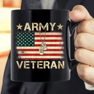 American Flag Proud Us Army Veteran Mug