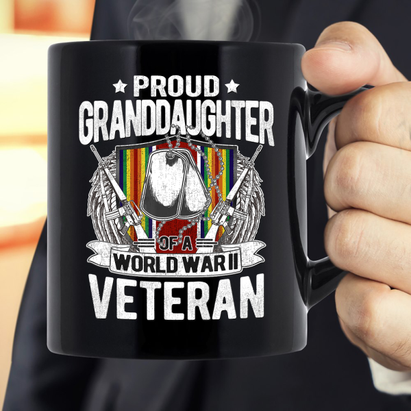 Proud Granddaughter Of A World War 2 Veteran Military Family Mug