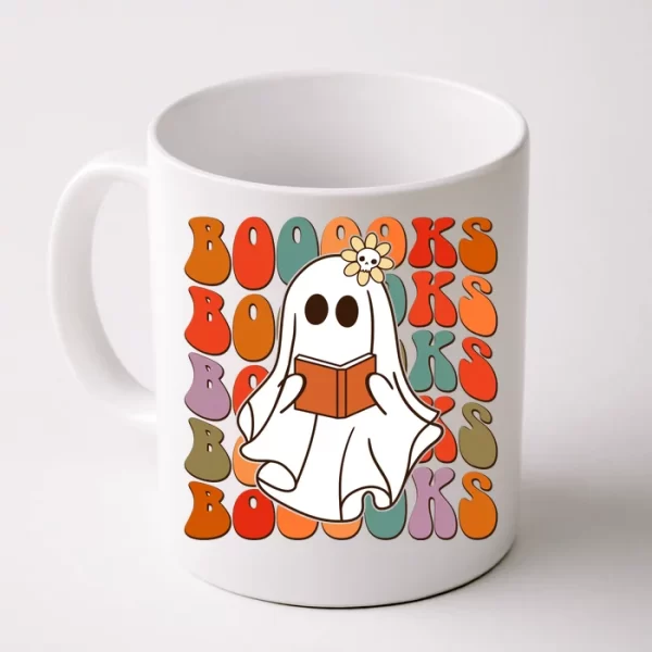 Funny Halloween Booooks Cute Book Lover Ghost Coffee Mug