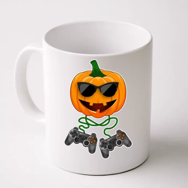 Funny Halloween Pumpkin Video Gamer Coffee Mug