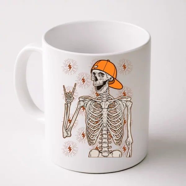 Funny Halloween Rock On Skeleton Coffee Mug