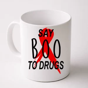 Funny Halloween Say Boo To Drugs Awareness Red Ribbon Coffee Mug