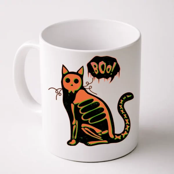 Funny Halloween Skeleton Cat Coffee Mug