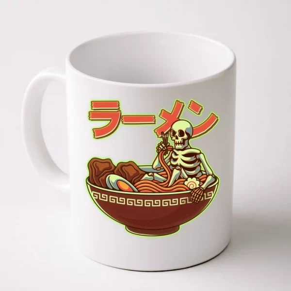 Funny Halloween Skeleton Japanese Ramen Bowl Coffee Mug