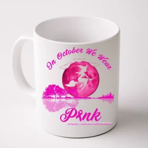 Guitar Lake In October We Wear Pink Breast Cancer Halloween Coffee Mug