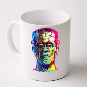 Halloween Neon Paint Drip Frankenstein Monster Coffee Mug