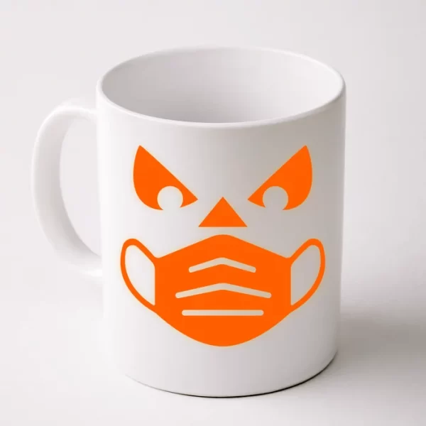 Halloween Quarantine Cut Out Jack O'Lantern Wearing Mask Coffee Mug