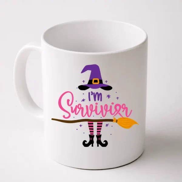 I'M A Survivor Halloween Breast Cancer Awareness Witch Coffee Mug