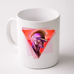 Retro 80S Halloween Cyberpunk Skeleton Coffee Mug