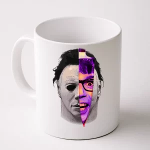 Scary Halloween Mask And Knife Coffee Mug