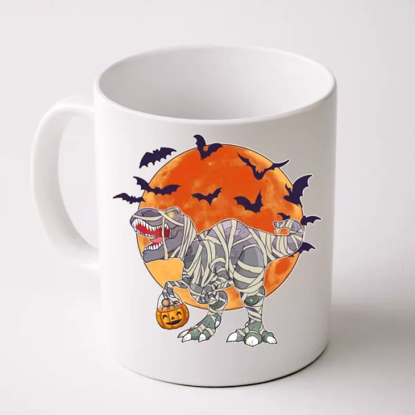 T-Rex Mummy Attack Spooky Halloween Coffee Mug