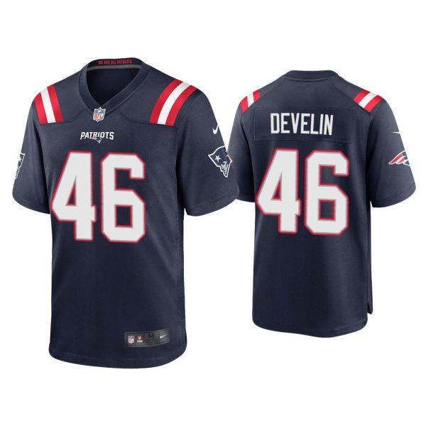 2020 James Develin New England Patriots Navy Game Jersey