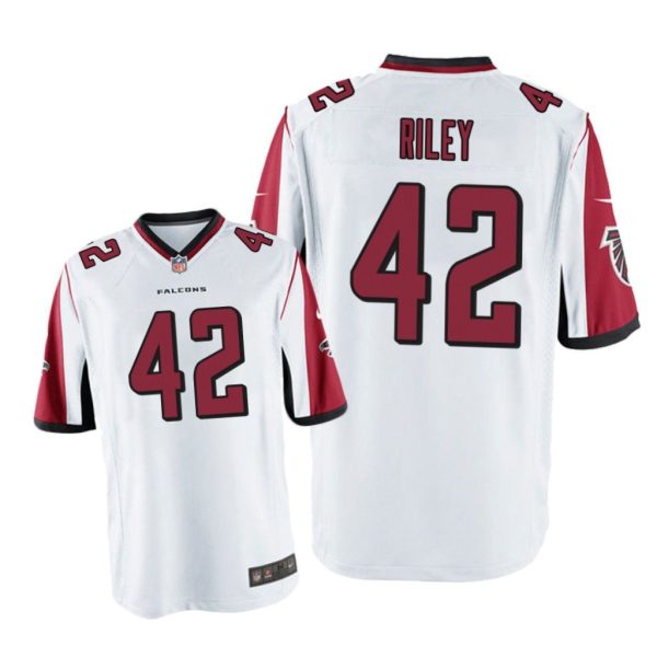 Atlanta Falcons #42 White Men Duke Riley Game Jersey