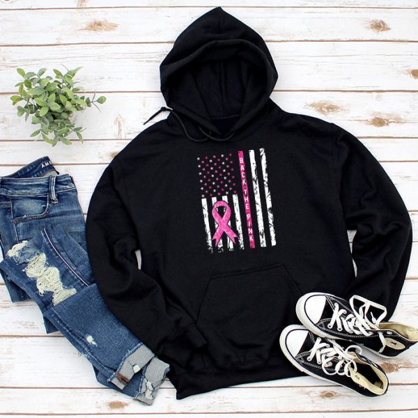 Back The Pink Breast Cancer Awareness Flag Toddler Women Men Hoodie