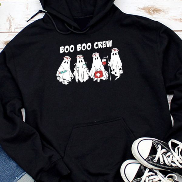 Boo boo Crew Nurse Halloween Ghost Costume Womens Hoodie TH707