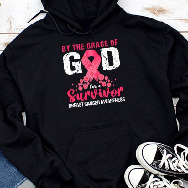 By The Grace God Im A Survivor Breast Cancer Survivor Hoodie TH901