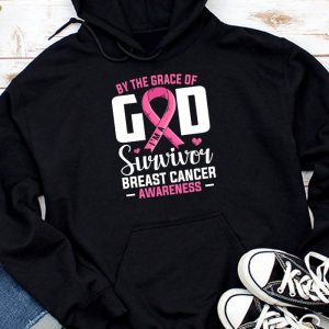 By The Grace God Im A Survivor Breast Cancer Survivor Hoodie TH905