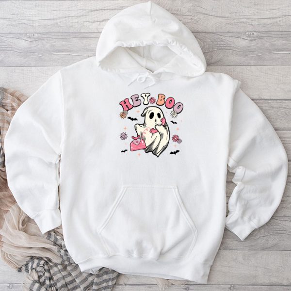 Groovy Hey Boo Cute Ghost Funny Halloween Mens Womens Kids Hoodie TH637