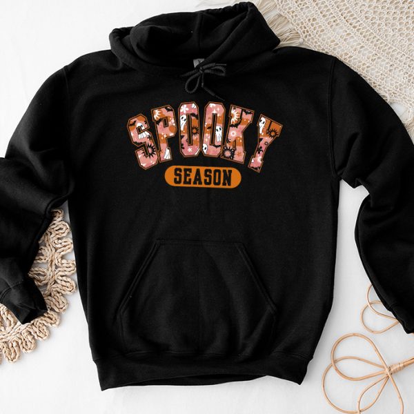 Groovy Spooky Season Cute Ghost Holding Pumpkin Halloween Hoodie TH653