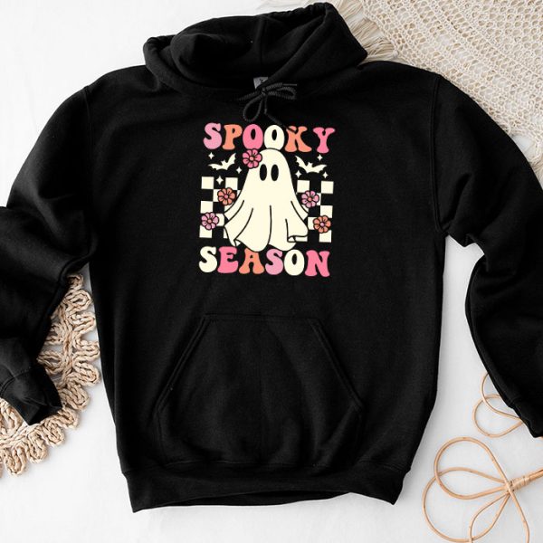 Groovy Spooky Season Cute Ghost Holding Pumpkin Halloween Hoodie TH655