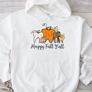 Happy Fall Y'all Pumpkin Tooth Leopard Halloween Dentist Fall Hoodie TH887