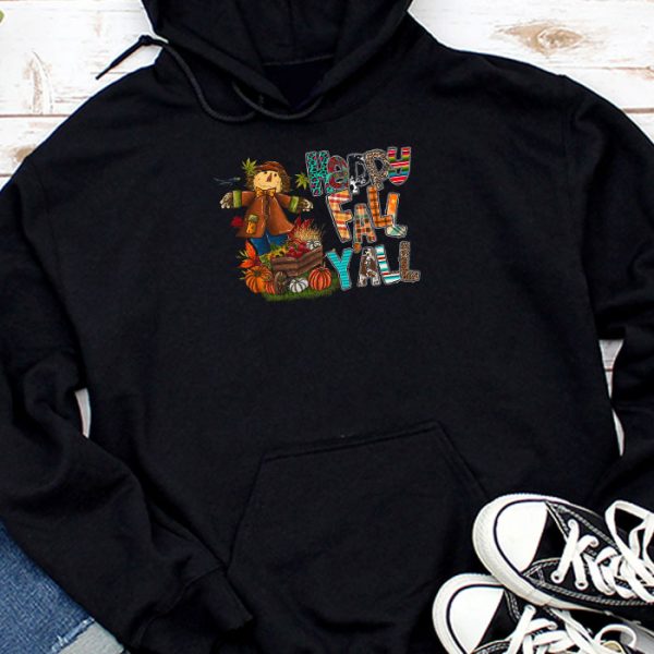 Happy Fall Yall Scarecrow Pumpkin Thanksgiving Halloween Hoodie TH867