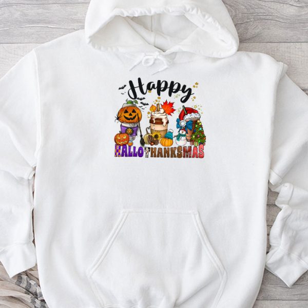 Happy Hallothanksmas Coffee Latte Halloween Thanksgiving Hoodie TH659