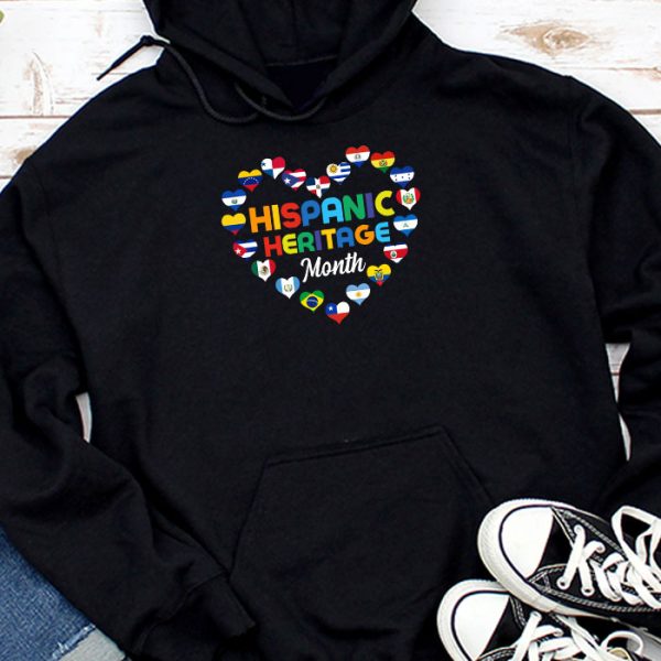 Happy National Hispanic Heritage Month All Countries Heart Hoodie TH741