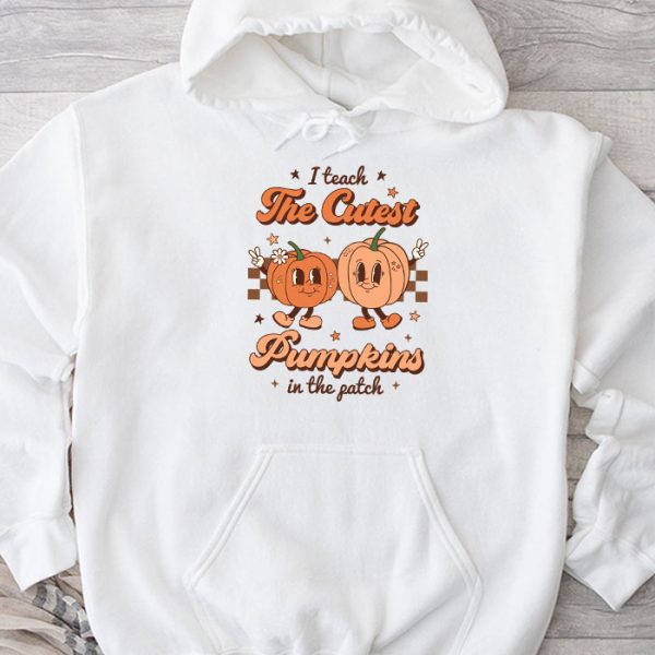 I Teach The Cutest Pumpkins In The Patch Retro Teacher Fall T-Shirt TH790