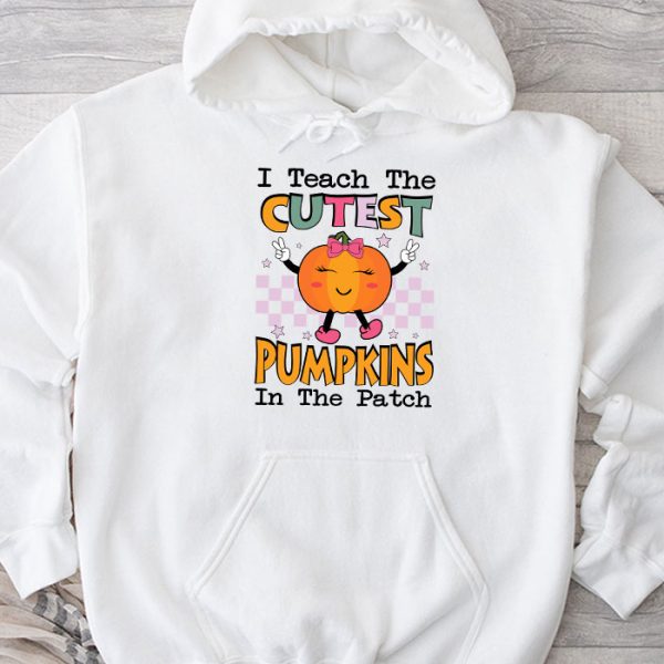I Teach The Cutest Pumpkins In The Patch Retro Teacher Fall T-Shirt TH794
