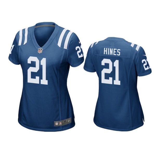 Indianapolis Colts #21 Royal Nyheim Hines Game Jersey - Women