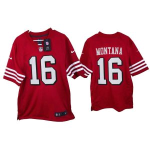 Joe Montana San Francisco 49ers Scarlet 2021 Game Throwback Jersey