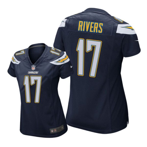 Los Angeles Chargers #17 Navy Philip Rivers Game Jersey - Women