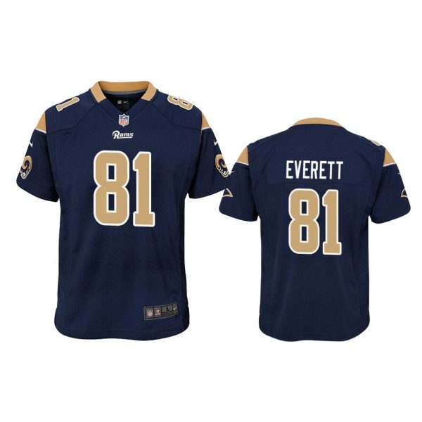 Los Angeles Rams #81 Navy Gerald Everett Game Jersey - Youth