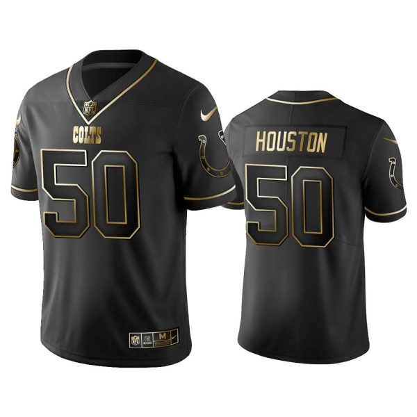 Men 2019 Golden Edition Vapor Untouchable Limited Indianapolis Colts #50 Justin Houston Black Jersey