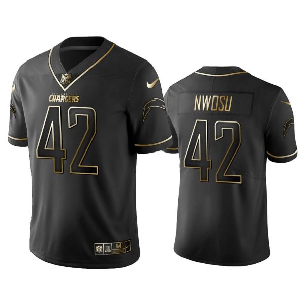 Men 2019 Golden Edition Vapor Untouchable Limited Los Angeles Chargers #42 Uchenna Nwosu Black Jersey