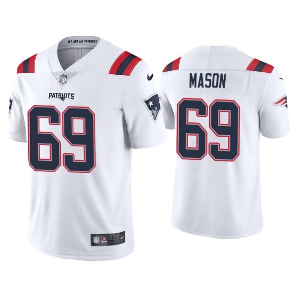 Men 2020 Shaq Mason New England Patriots White Vapor Limited Jersey