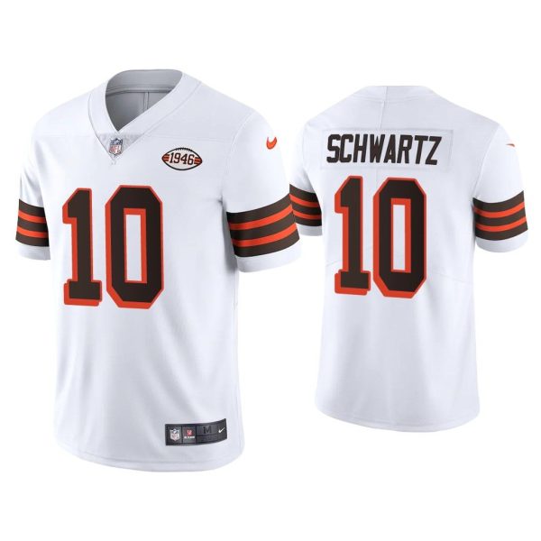 Men Anthony Schwartz Cleveland Browns White 1946 Collection Alternate Vapor Limited Jersey