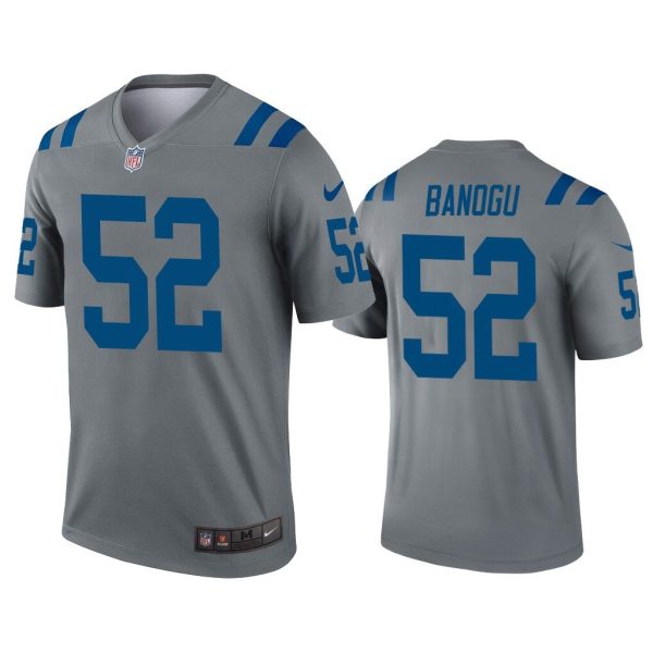 Men Ben Banogu Indianapolis Colts Gray Inverted Legend Jersey