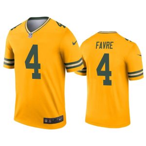 Men Brett Favre Green Bay Packers Gold Inverted Legend Jersey
