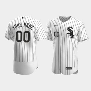 Men Chicago White Sox #00 Custom White 2020 Home Jersey