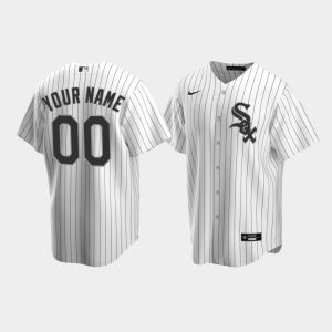 Men Chicago White Sox #00 Custom White Replica Home Jersey