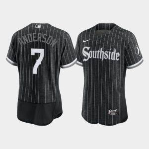 Men Chicago White Sox Tim Anderson Black 2021 City Connect Jersey