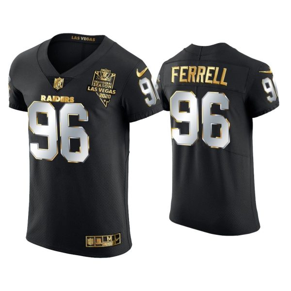 Men Clelin Ferrell Las Vegas Raiders Black Golden Edition Elite Jersey