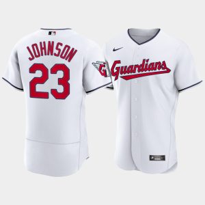 Men Cleveland Guardians Home Daniel Johnson 2022 White Jersey