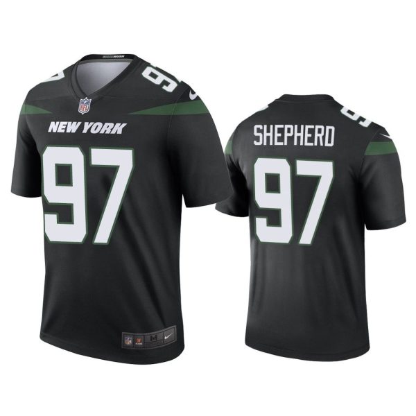 Men Color Rush Legend Nathan Shepherd #97 New York Jets Black Jersey