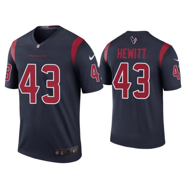 Men Color Rush Legend Neville Hewitt Houston Texans Navy Jersey