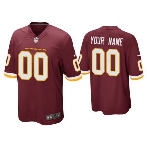 Men Custom Washington Football Team Burgundy Game Jersey