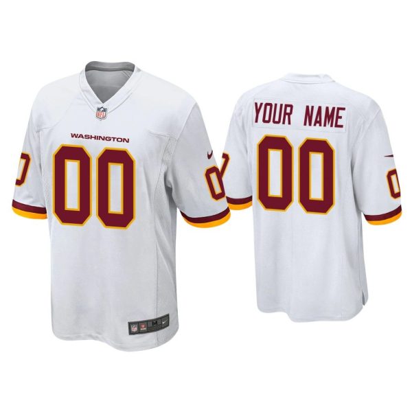 Men Custom Washington Football Team White Game Jersey