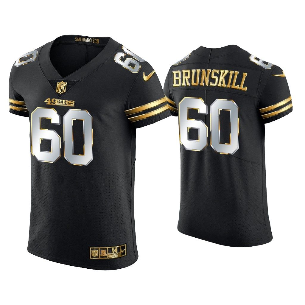 Men Daniel Brunskill San Francisco 49ers Black Golden Edition Elite ...